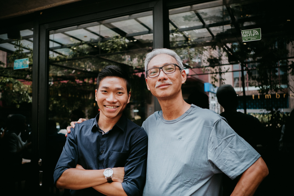 asian family - dad and son
